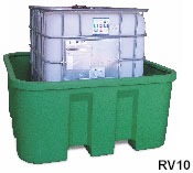 vasca di raccolta e contenimento in plastica ideale per 
				stoccaggio in sicurezza di cisternetta 1000 L, capacità 1100 L